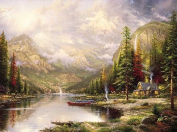 Thomas Kinkade Painting - Mountain Majesty Thomas Kinkade